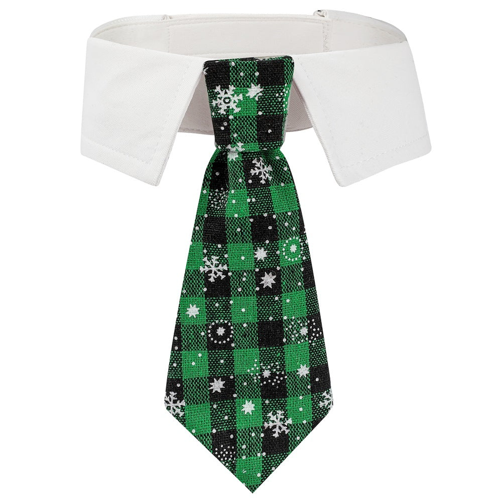 British-Style Christmas Necktie Collar for Dogs