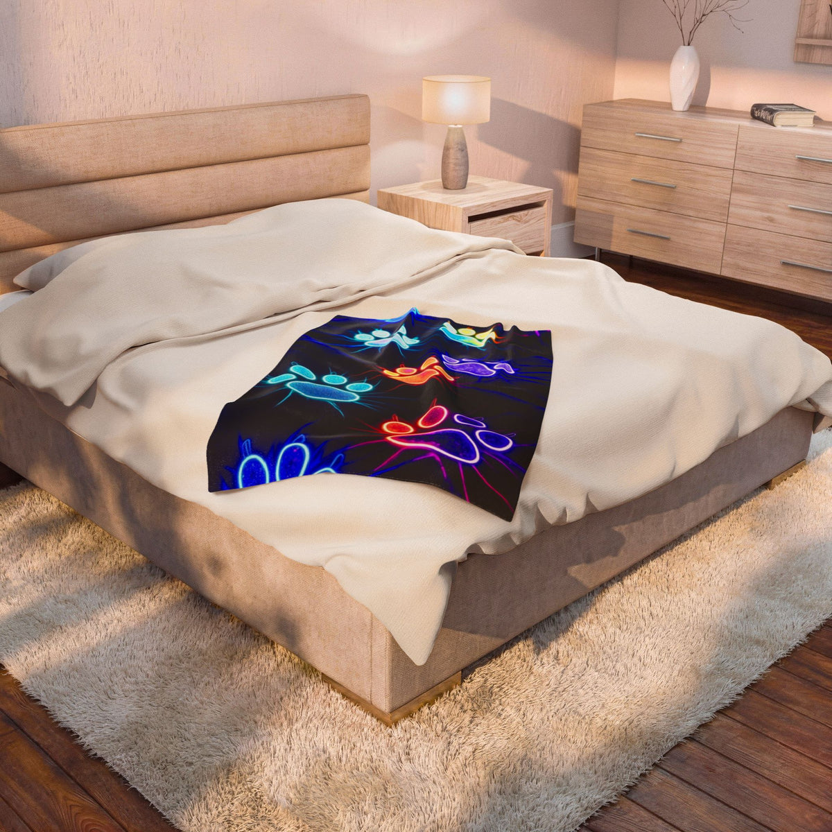 Paw Print Plush Blanket