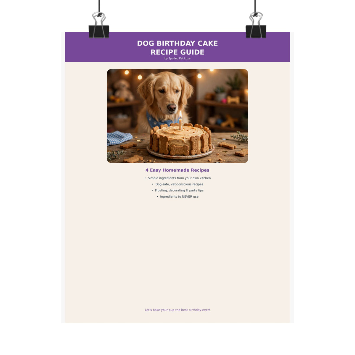 Dog Birthday Cake Recipe Guide Poster