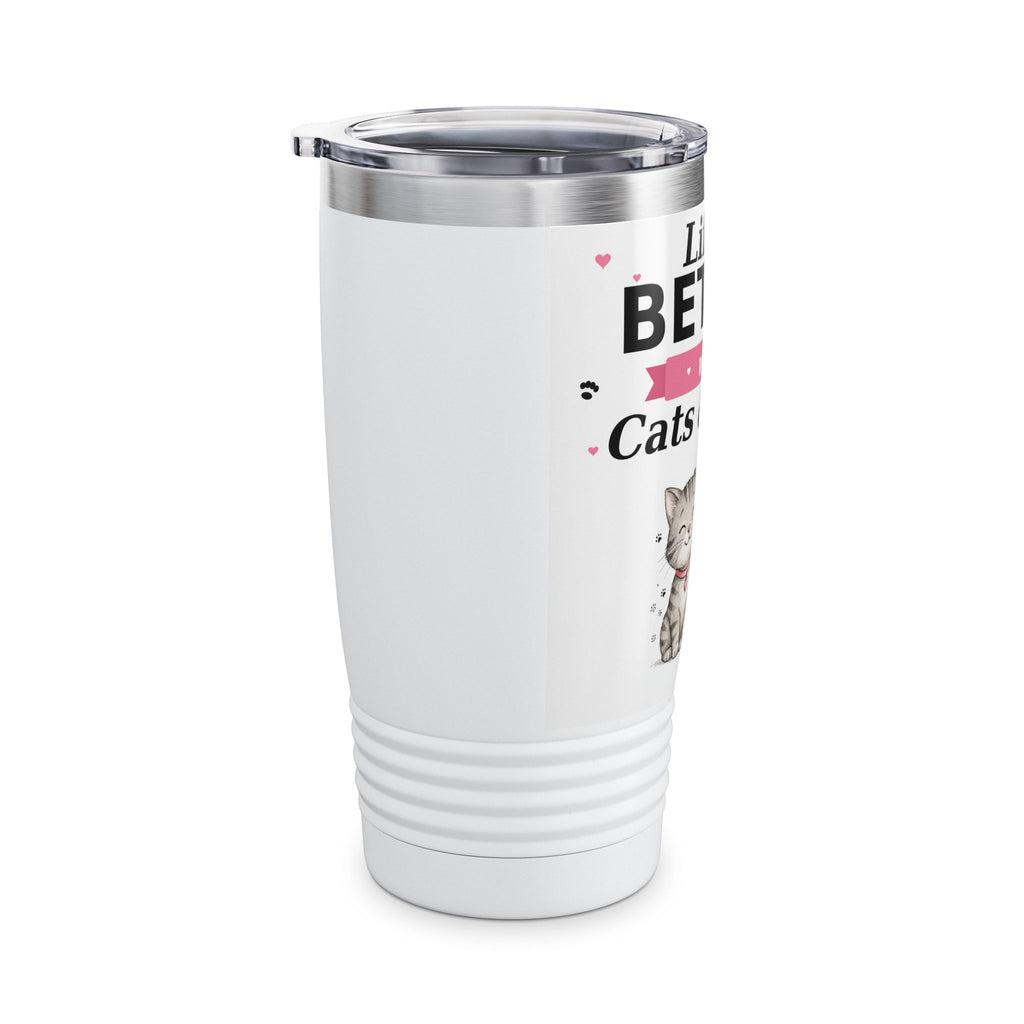 Life Is Better with Cats & Dogs Tumbler 20 oz — Cat and Dog Lover Gift — Spoiled Pet Luxe