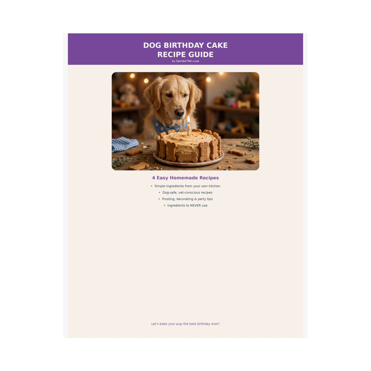 Dog Birthday Cake Recipe Guide Poster