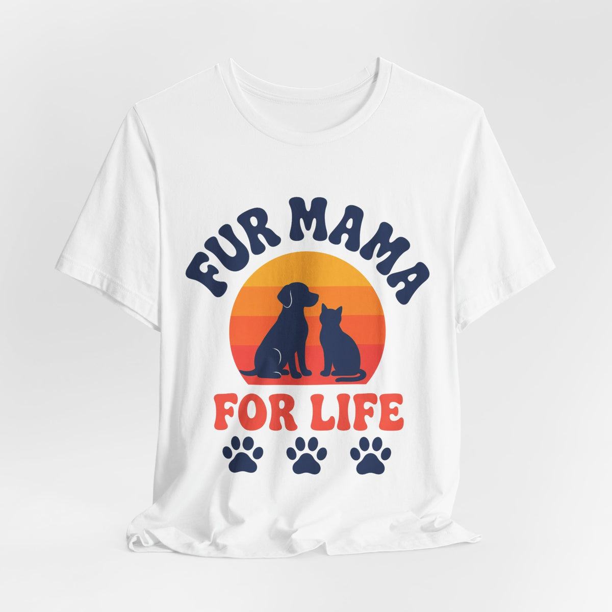 Fur Mama for Life Retro Sunset Tee | Spoiled Pet Luxe