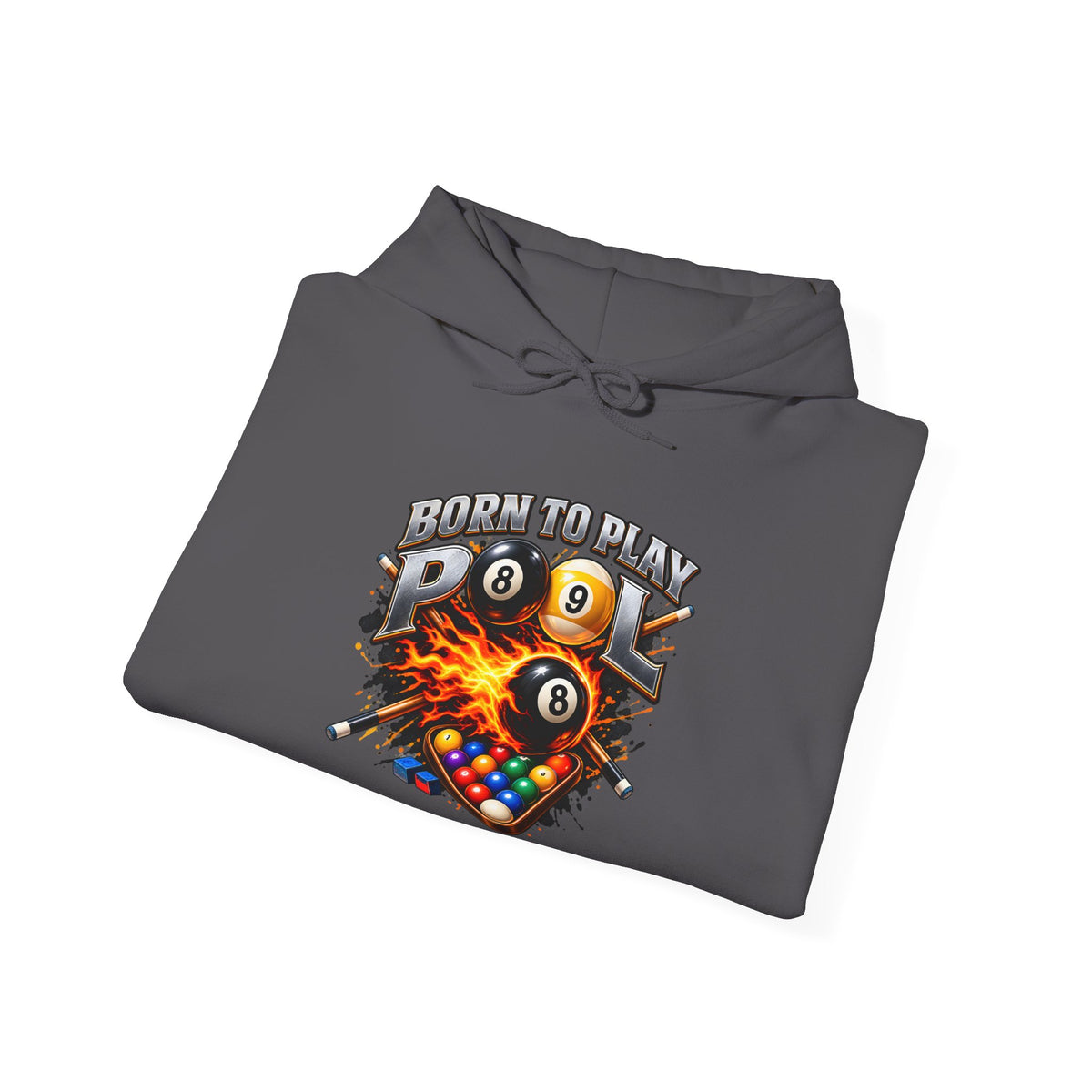Born to Play Pool Hoodie, Flaming 8 Ball Billiards Sweatshirt | Spoiled Pet Luxe