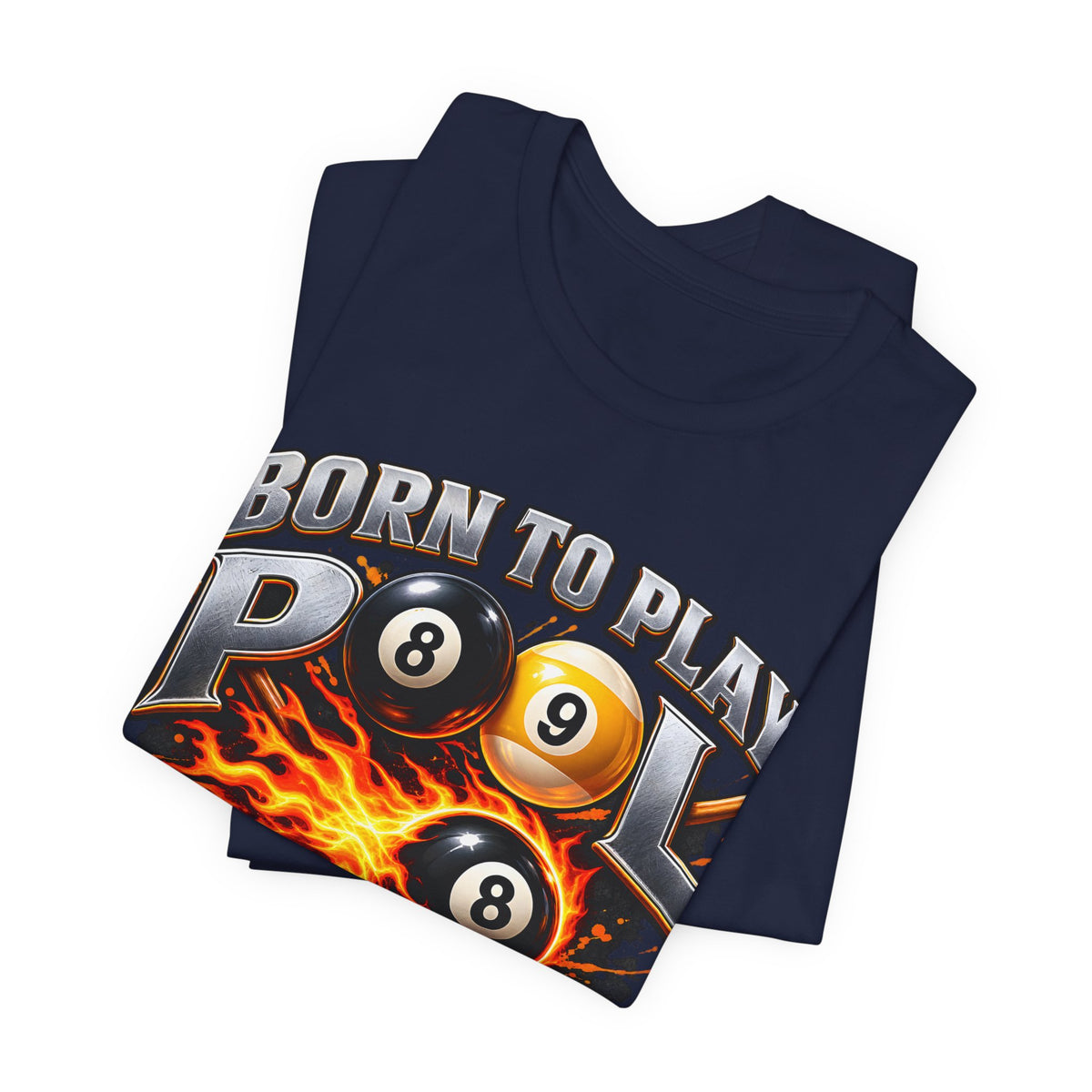 Born to Play Pool Tee, Flaming 8 Ball Billiards Shirt | Spoiled Pet Luxe