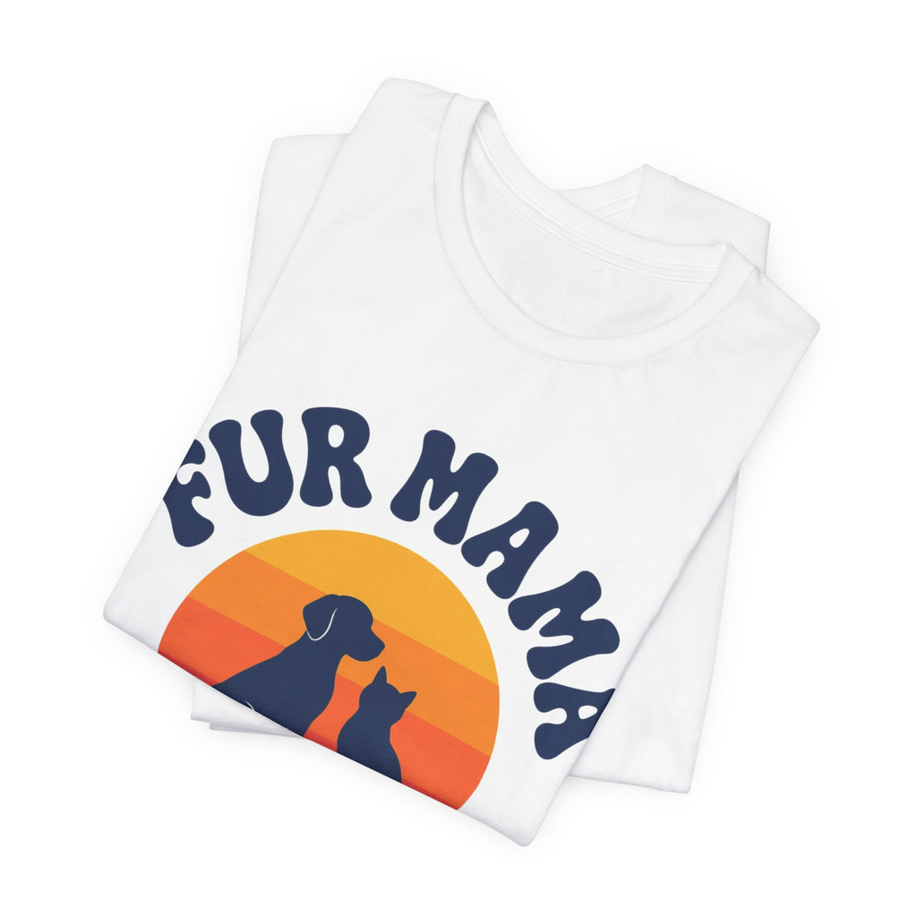 Fur Mama for Life Retro Sunset Tee | Spoiled Pet Luxe