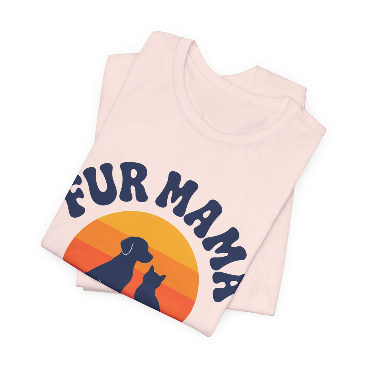Fur Mama for Life Retro Sunset Tee | Spoiled Pet Luxe