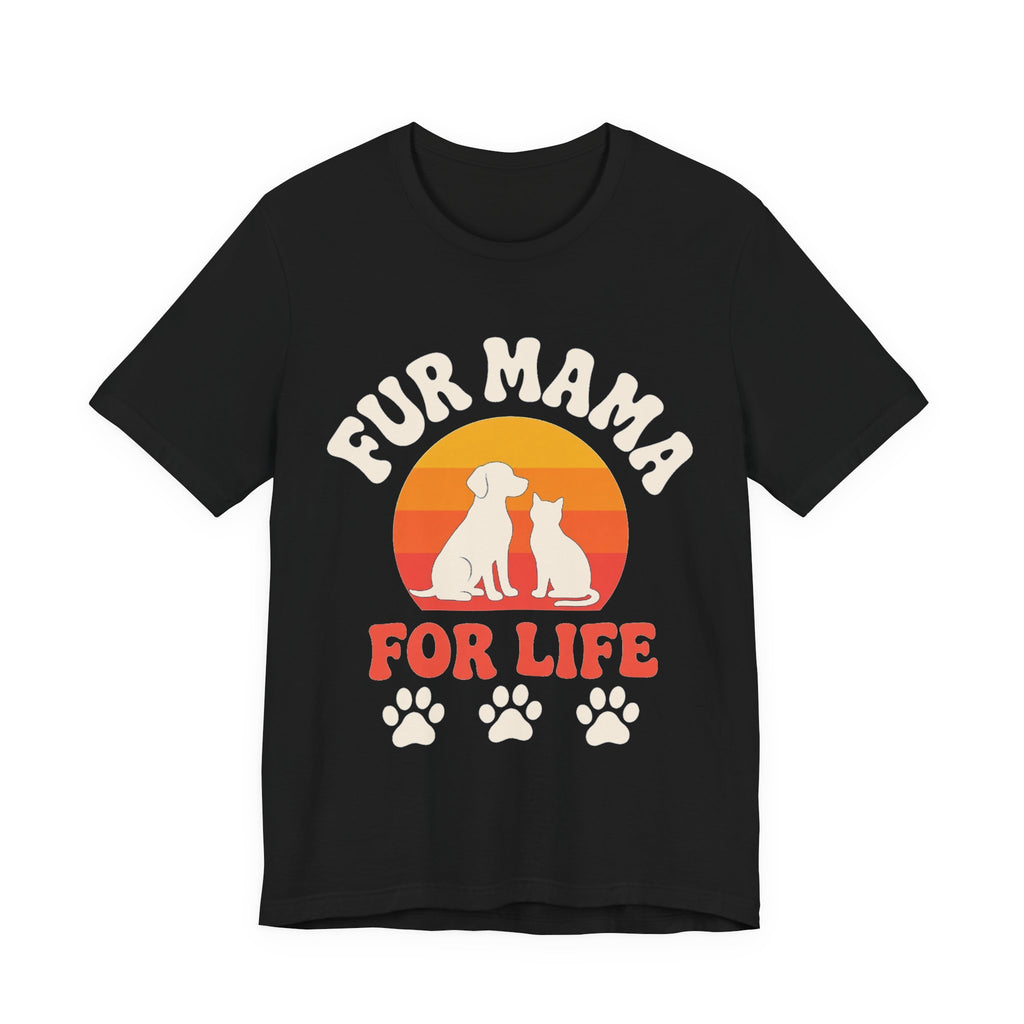 Fur Mama for Life Retro Sunset Tee | Spoiled Pet Luxe