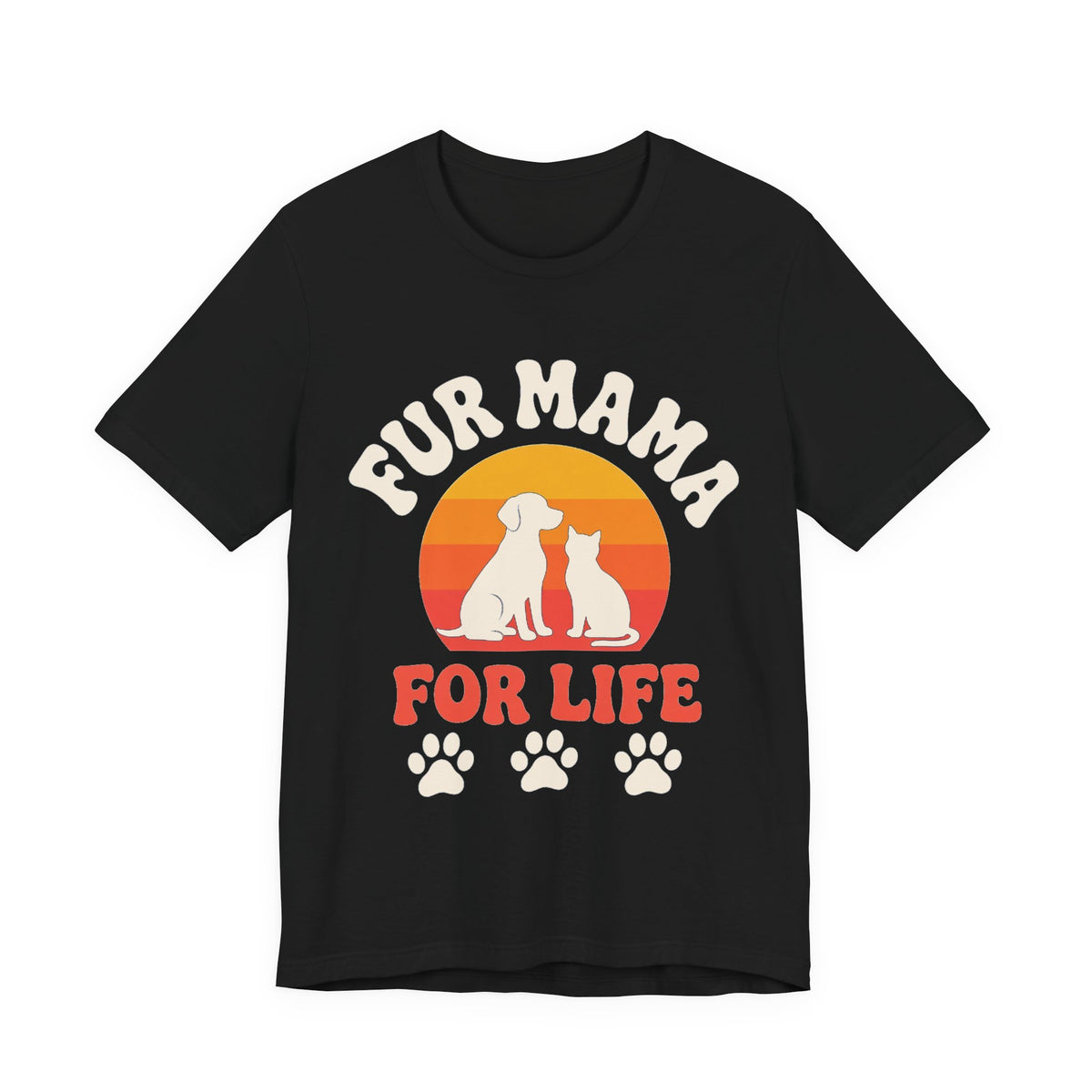 Fur Mama for Life Retro Sunset Tee | Spoiled Pet Luxe