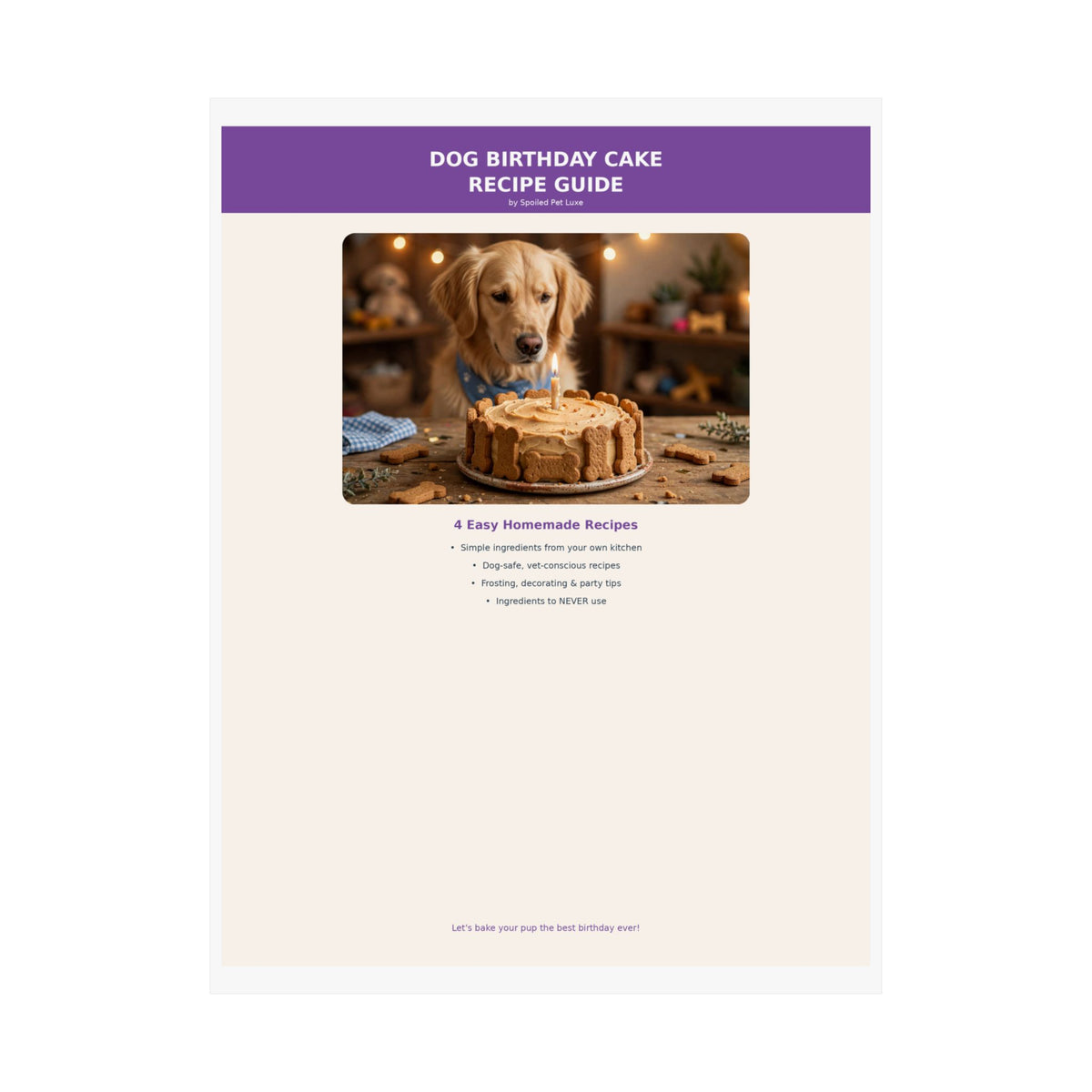 Dog Birthday Cake Recipe Guide Poster