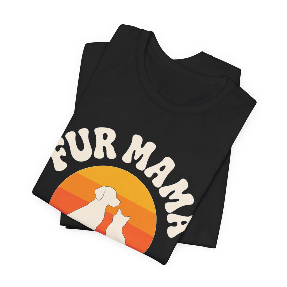 Fur Mama for Life Retro Sunset Tee | Spoiled Pet Luxe