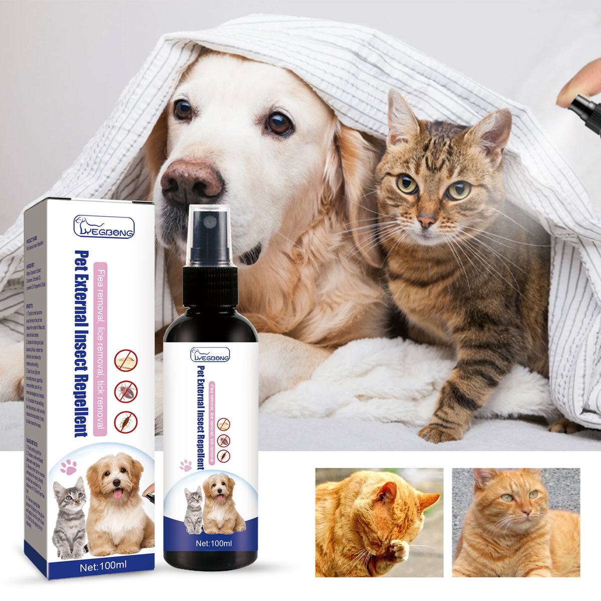 Flea & Tick Anti-Itch Spray for Cats & Dogs by eprolo
