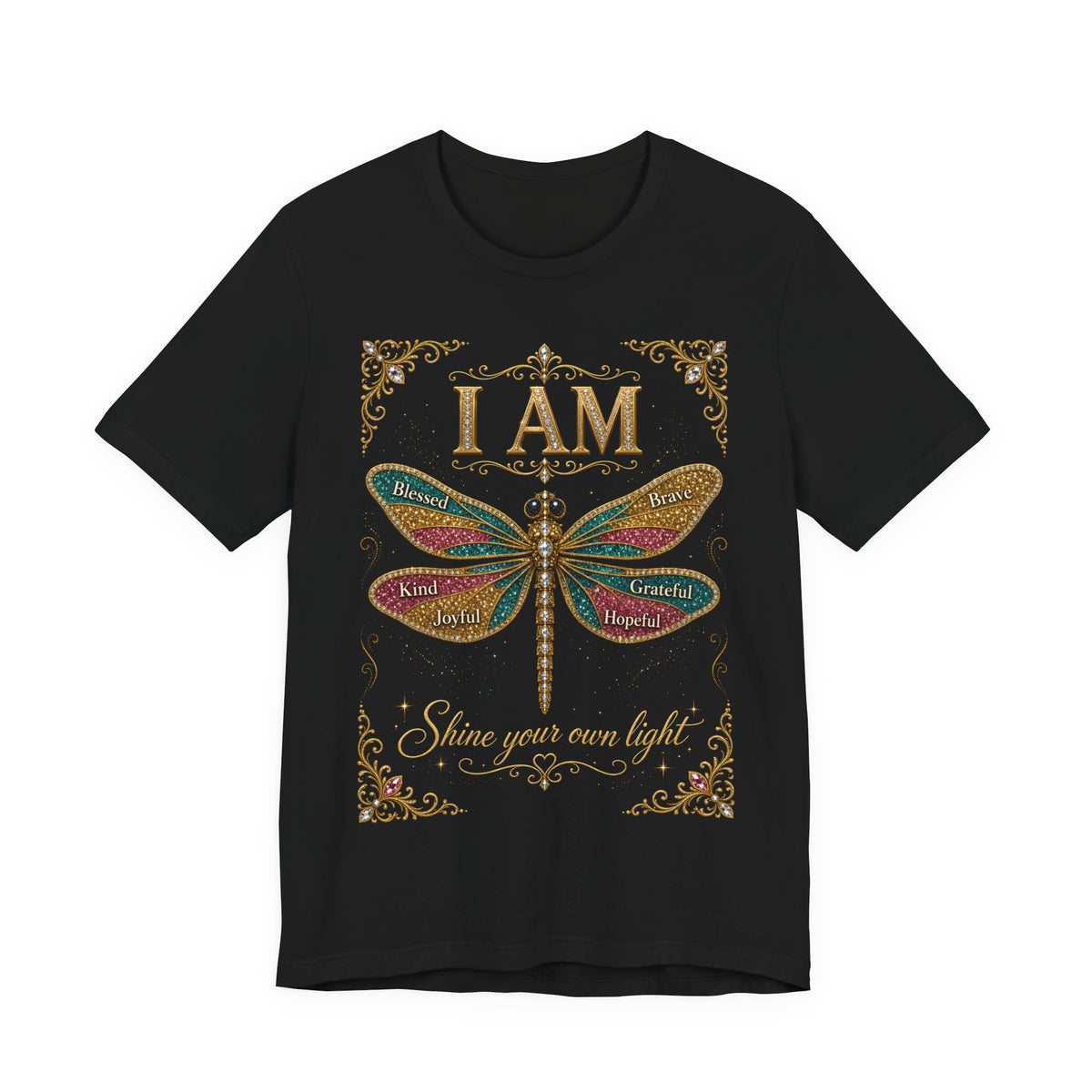 I AM Rhinestone Dragonfly Tee | Spoiled Pet Luxe