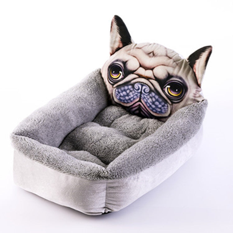 Warm enclosed 3D cartoon pet house for dogs and cats