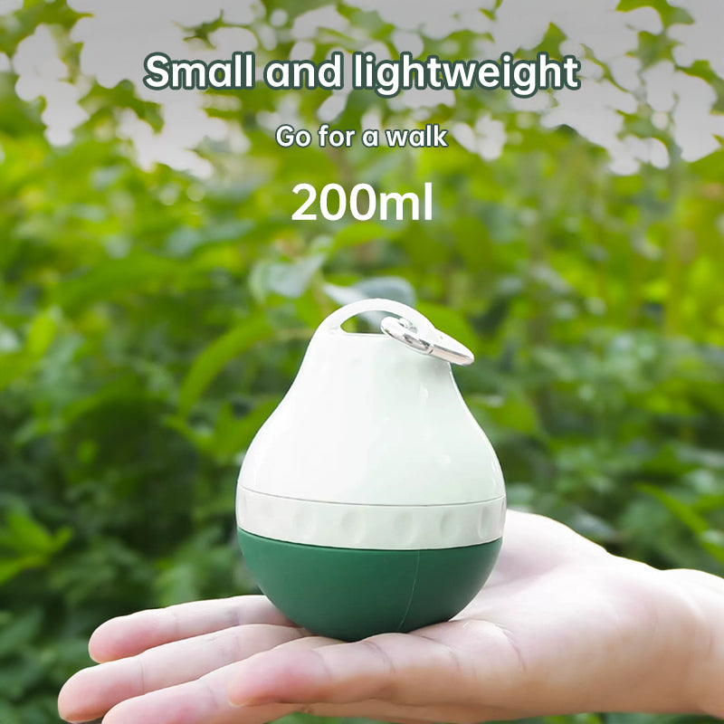 eprolo portable dog water dispenser with bowl, tear-drop design, white and green, 200ml capacity