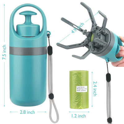 Portable Lightweight Pooper Scooper with Built-in Bag Dispenser by eprolo, teal with gray accents.