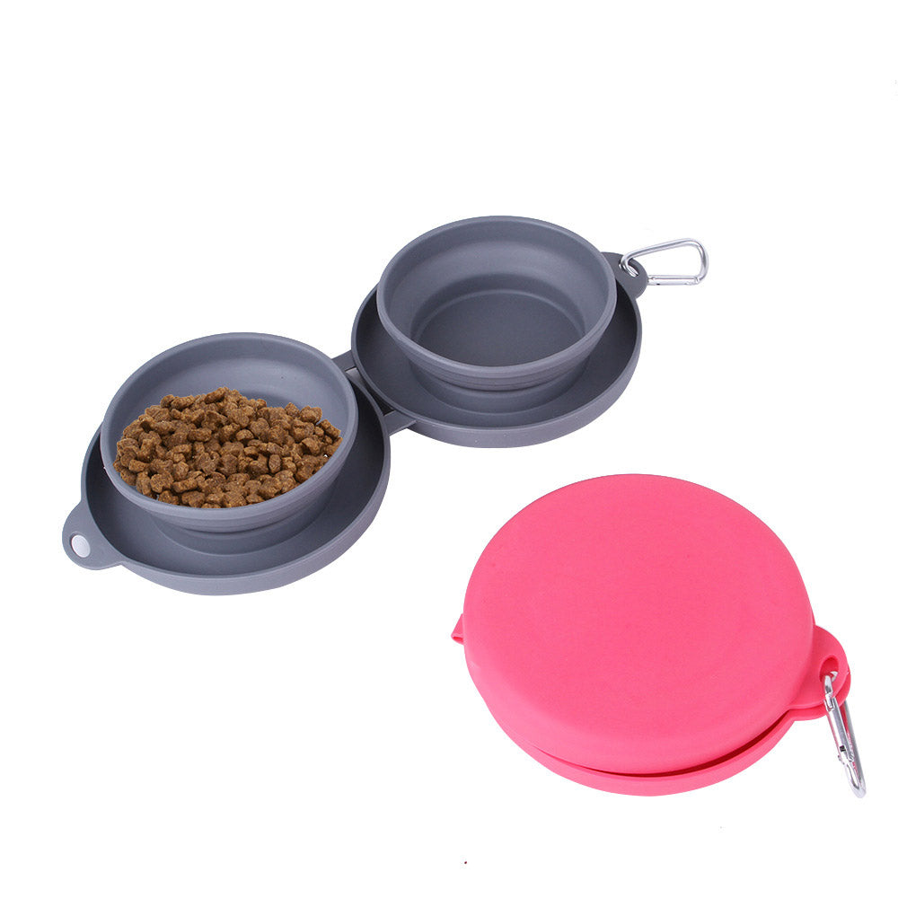 Foldable Silicone Double Pet Bowl by eprolo