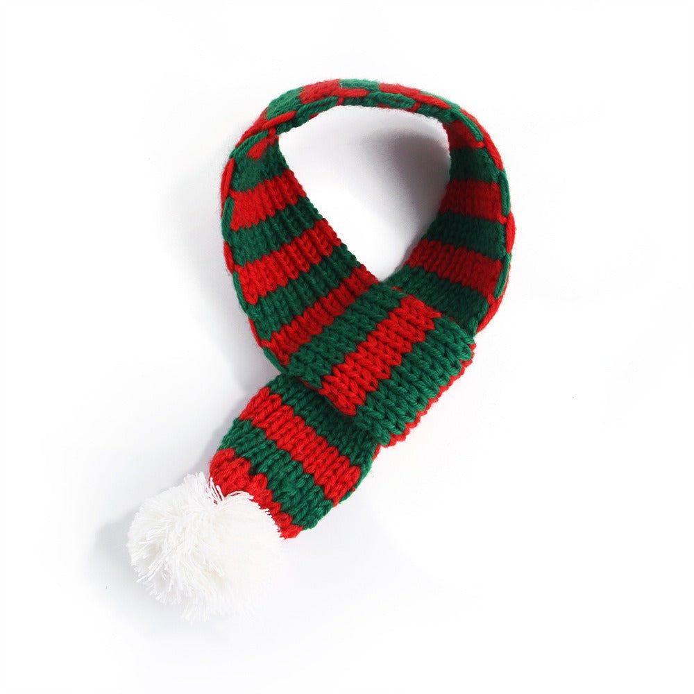Knitted Christmas Scarf for Small Dogs & Cats