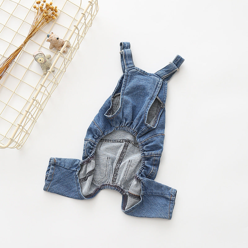 Stretchy Denim Overalls for Pets by eprolo