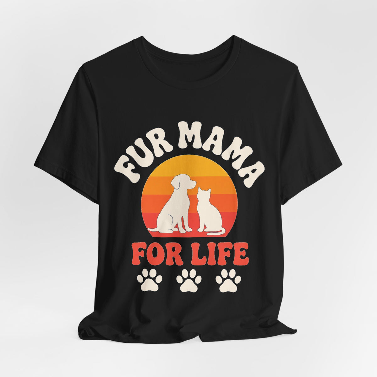 Fur Mama for Life Retro Sunset Tee | Spoiled Pet Luxe
