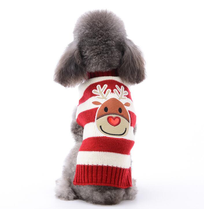 Striped Christmas Dog Sweater