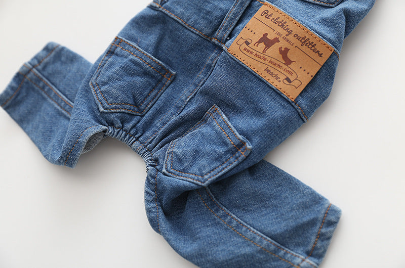Stretchy Denim Overalls for Pets by eprolo