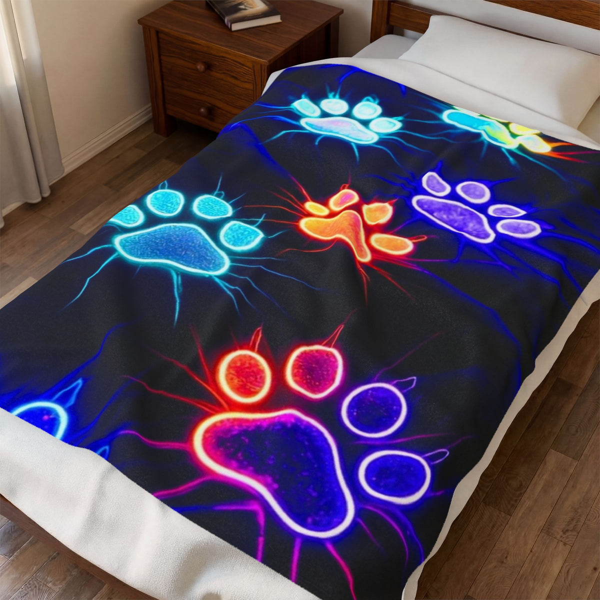 Paw Print Plush Blanket