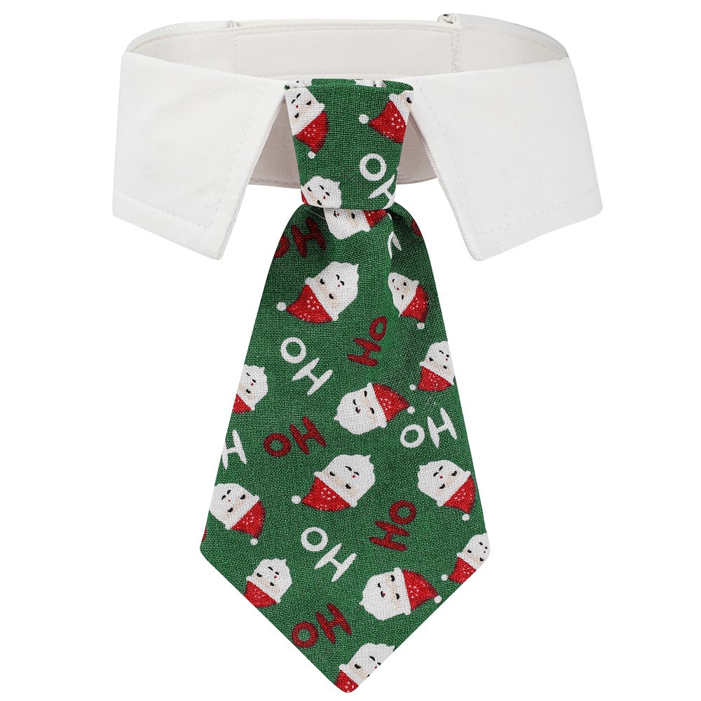 British-Style Christmas Necktie Collar for Dogs