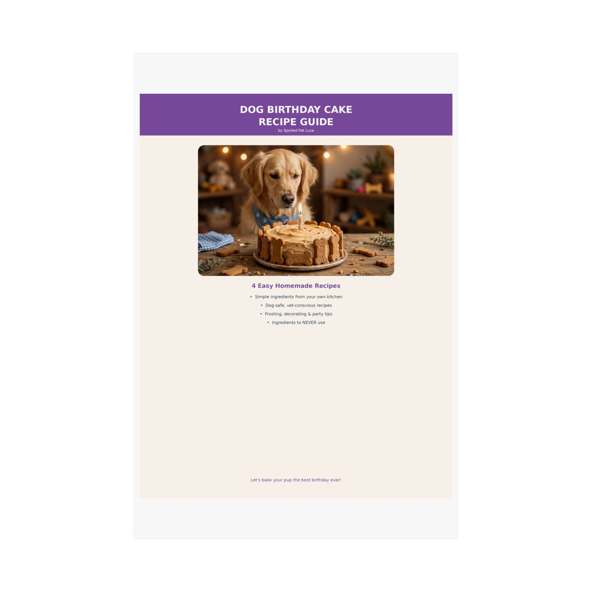 Dog Birthday Cake Recipe Guide Poster
