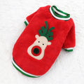 Coral Fleece Christmas Sweater for Small Dogs & Cats, Red or Green