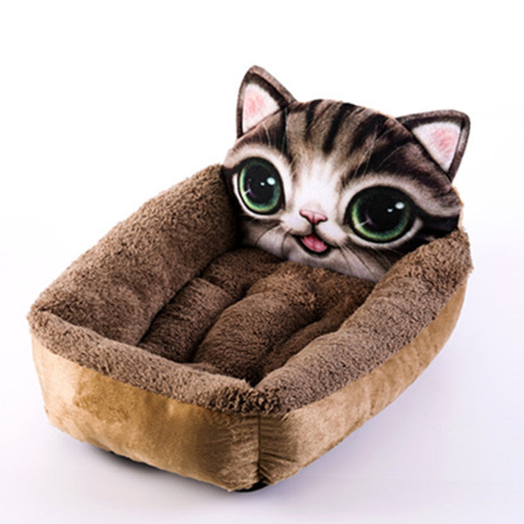Warm enclosed 3D cartoon pet house for dogs and cats