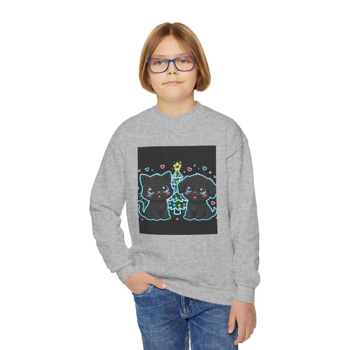 Youth Christmas Tree Pets Sweatshirt