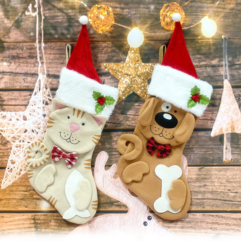 Cartoon Cat Paw Christmas Stocking