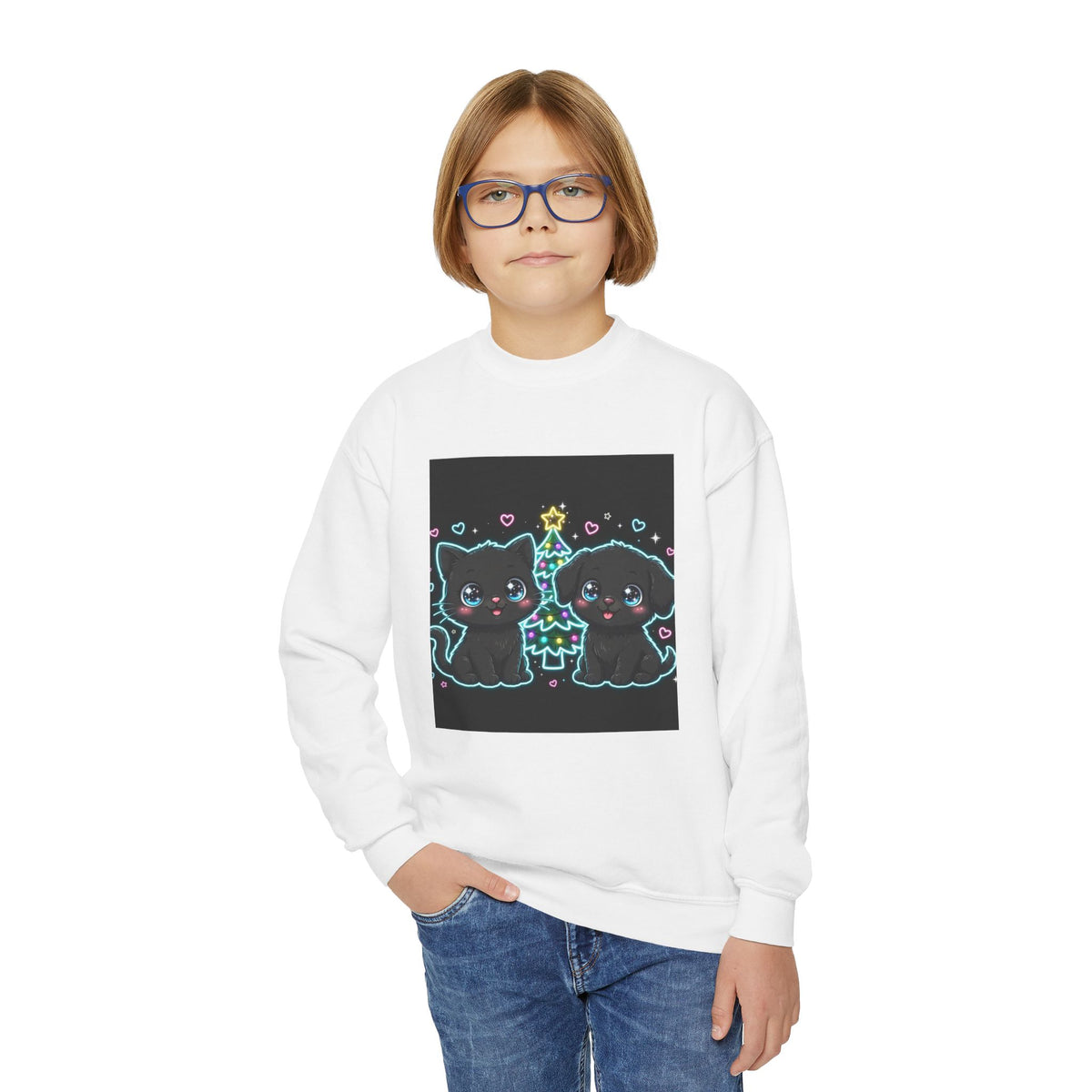 Youth Christmas Tree Pets Sweatshirt