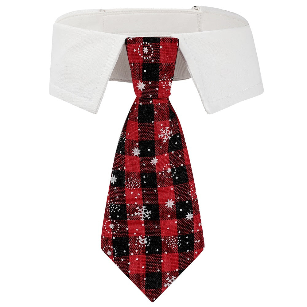 British-Style Christmas Necktie Collar for Dogs
