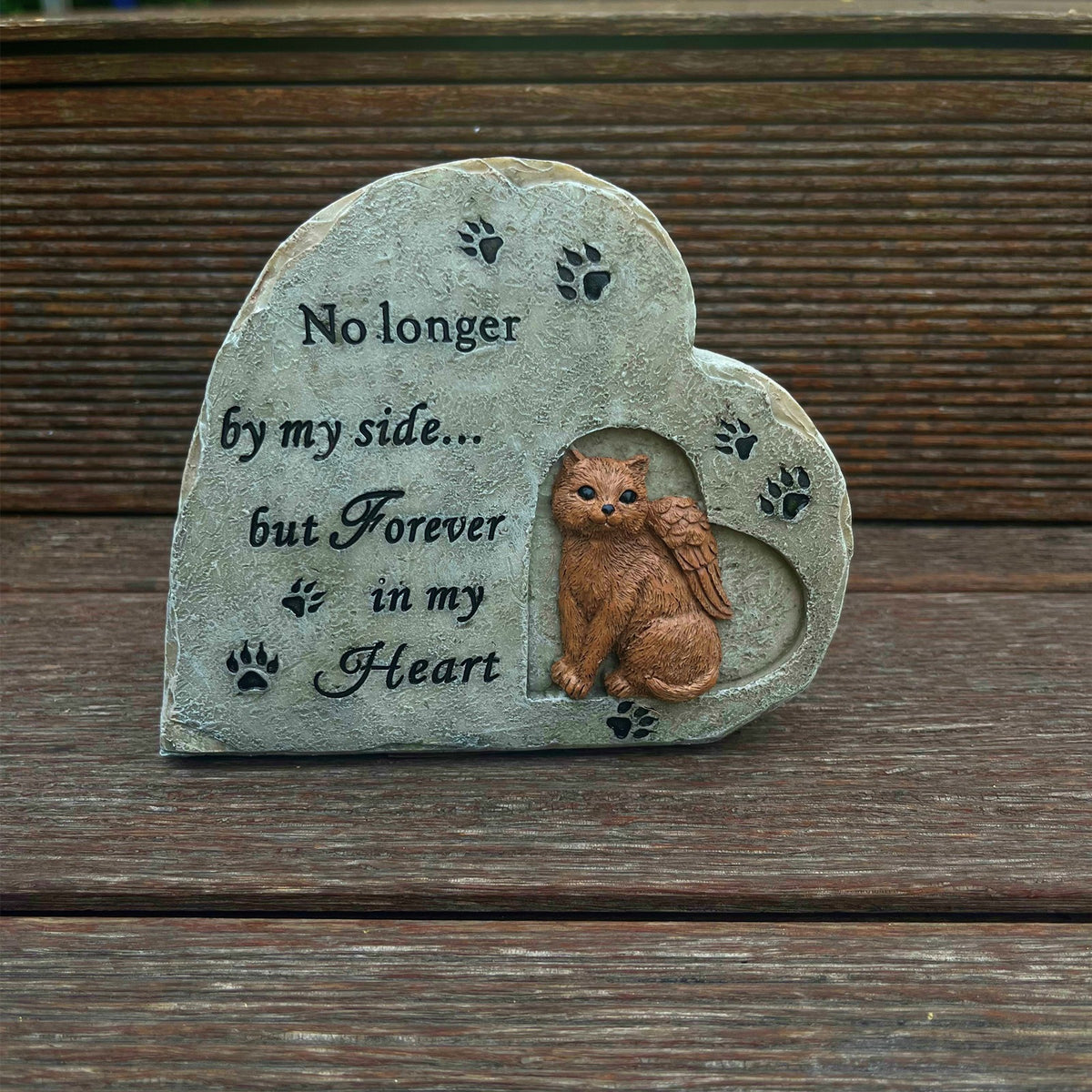 Outdoor Heart Shaped Cat Monument by eprolo