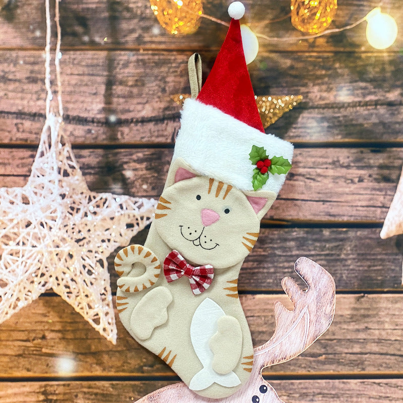 Cartoon Cat Paw Christmas Stocking