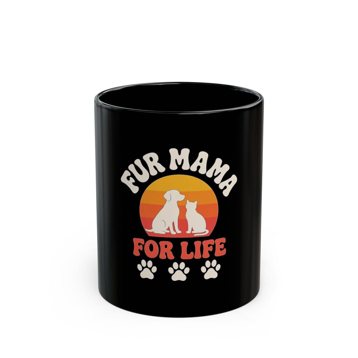 Fur Mama for Life Retro Sunset Mug | Spoiled Pet Luxe