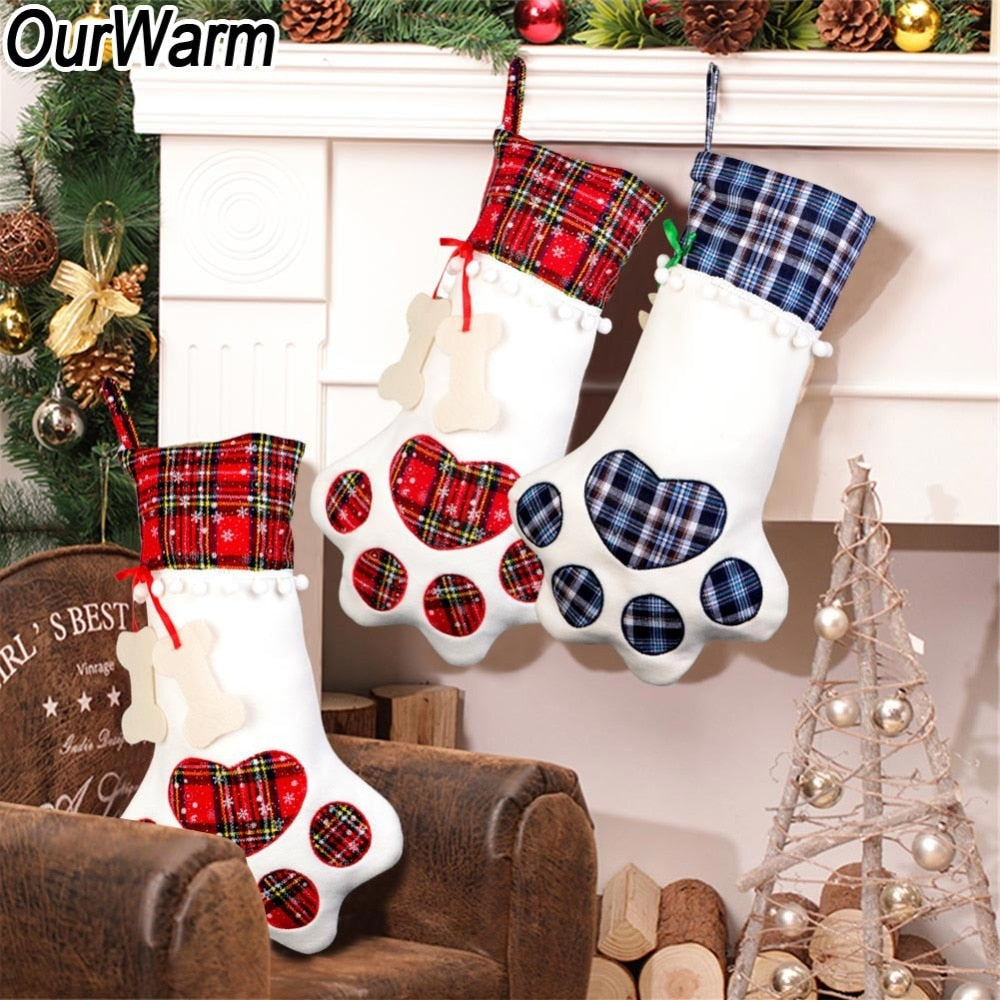 Plaid Pet Christmas Stocking for Dogs & Cats