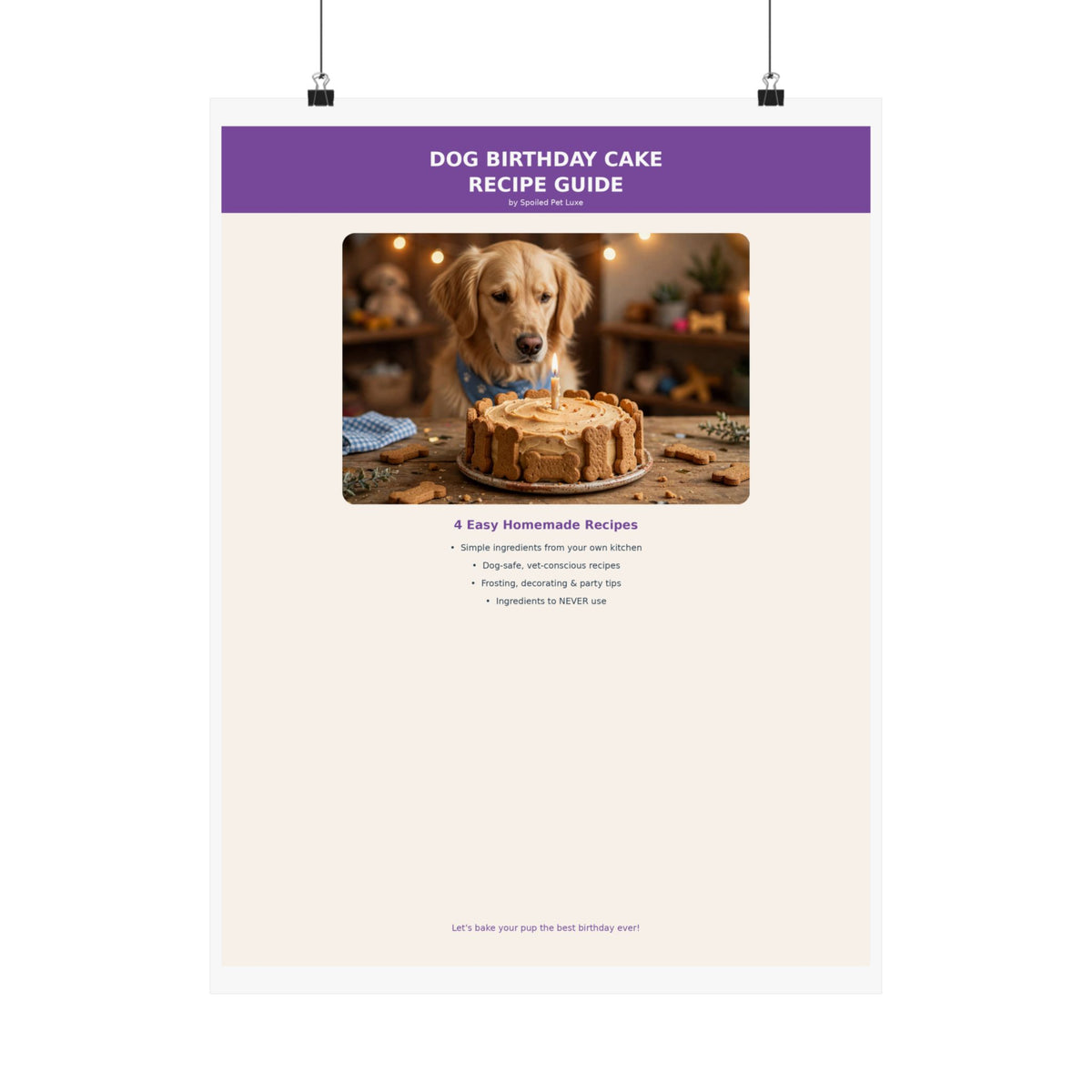 Dog Birthday Cake Recipe Guide Poster