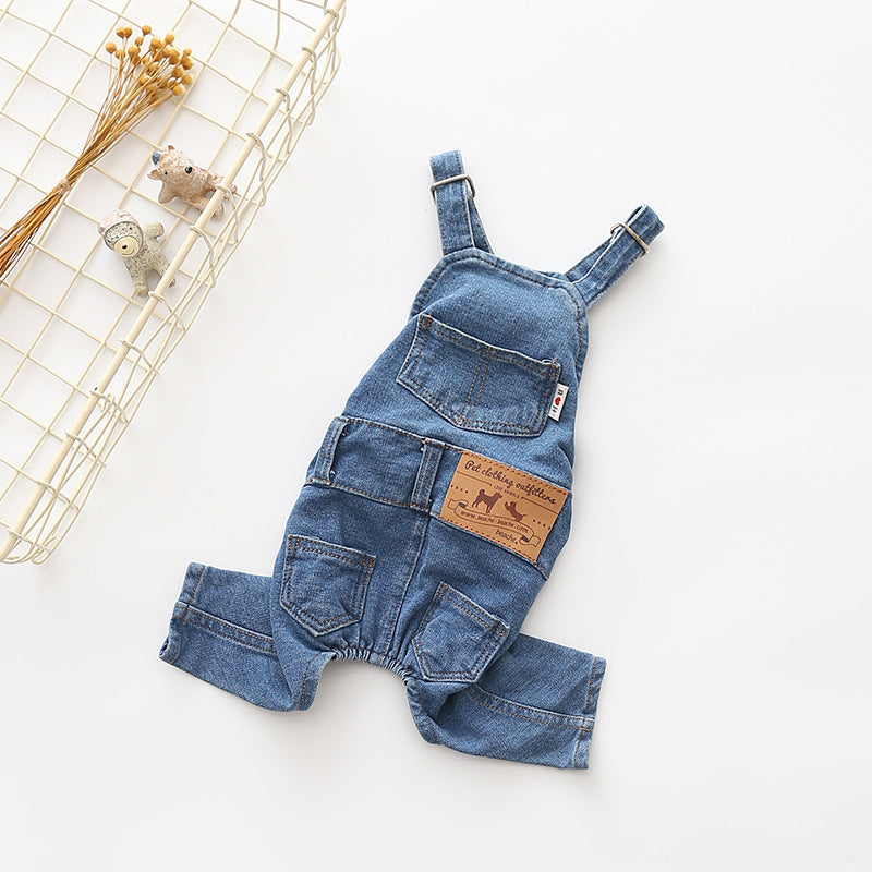 Stretchy Denim Overalls for Pets by eprolo