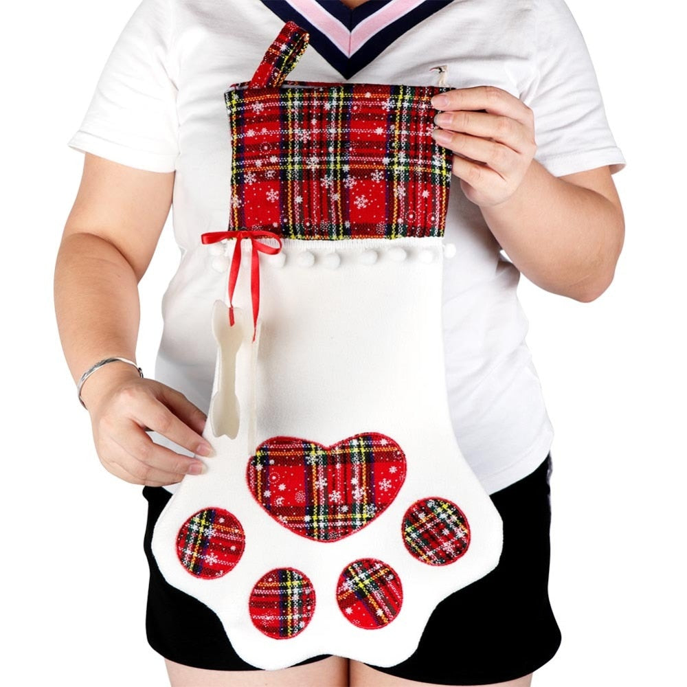 Plaid Pet Christmas Stocking for Dogs & Cats