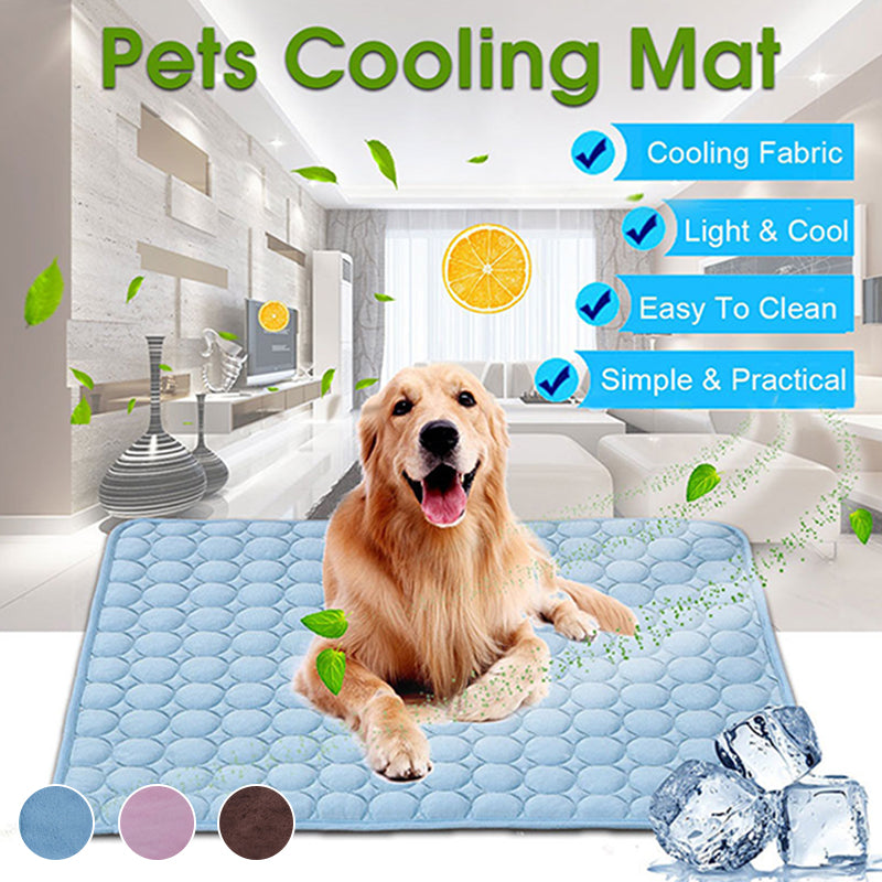 Dog cooling mat blue, breathable, washable pet bed for small to large dogs and cats