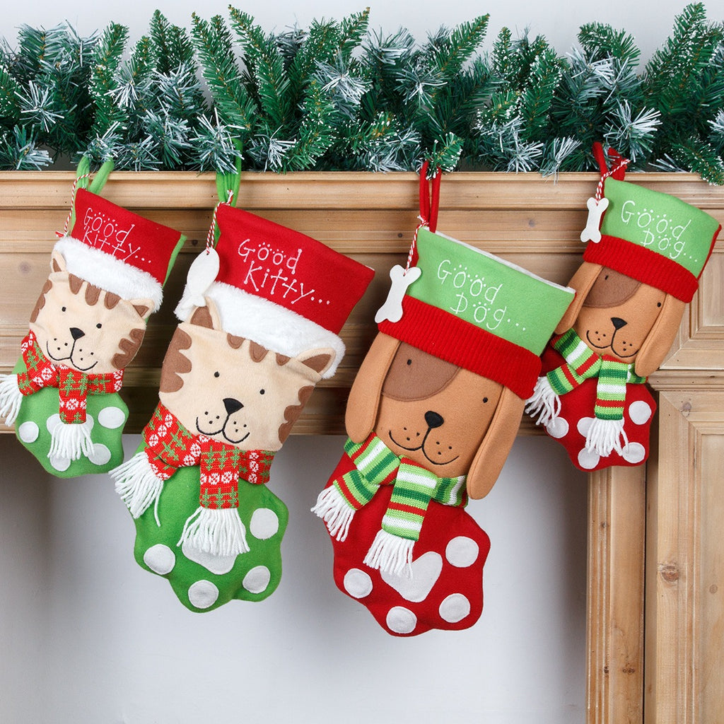 Cat Paw Christmas Stocking Gift Bag