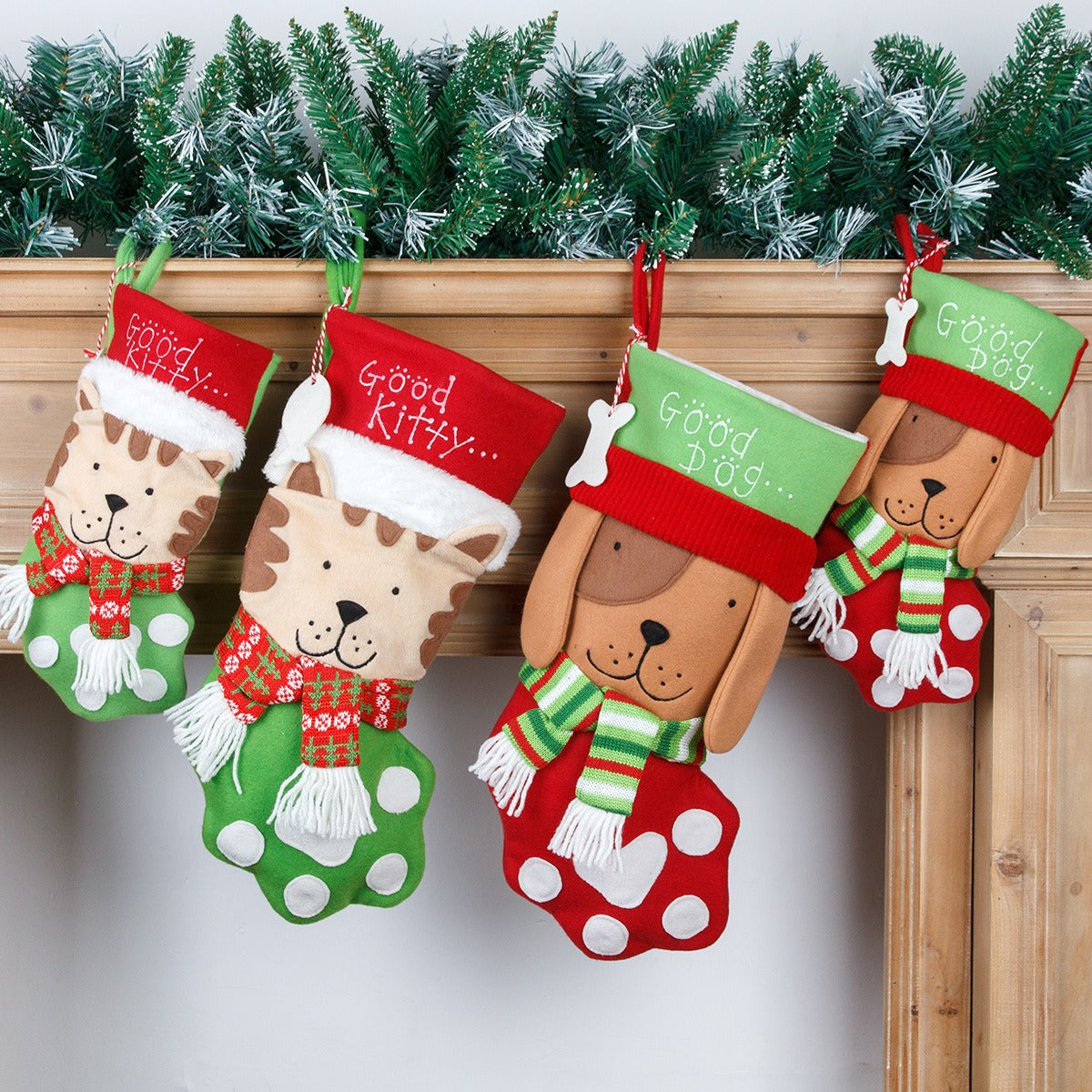 Cat Paw Christmas Stocking Gift Bag