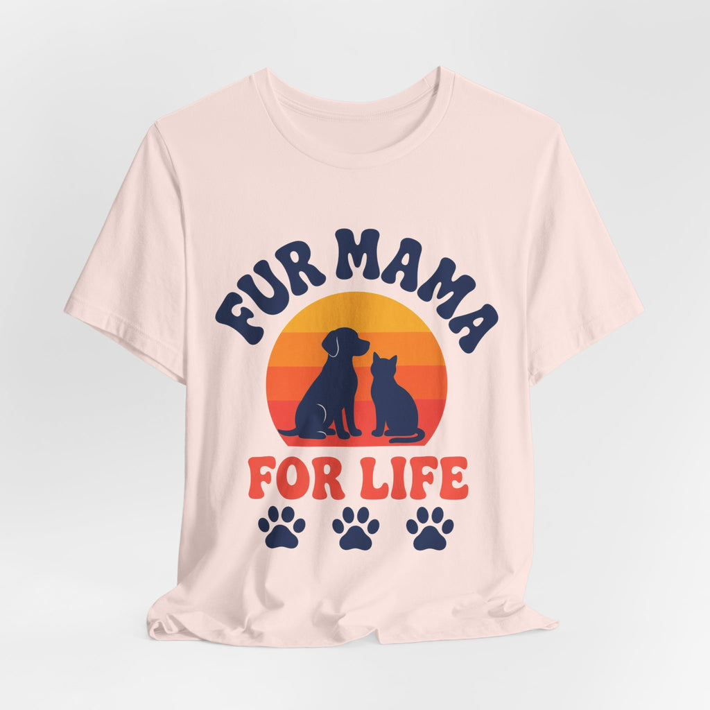 Fur Mama for Life Retro Sunset Tee | Spoiled Pet Luxe