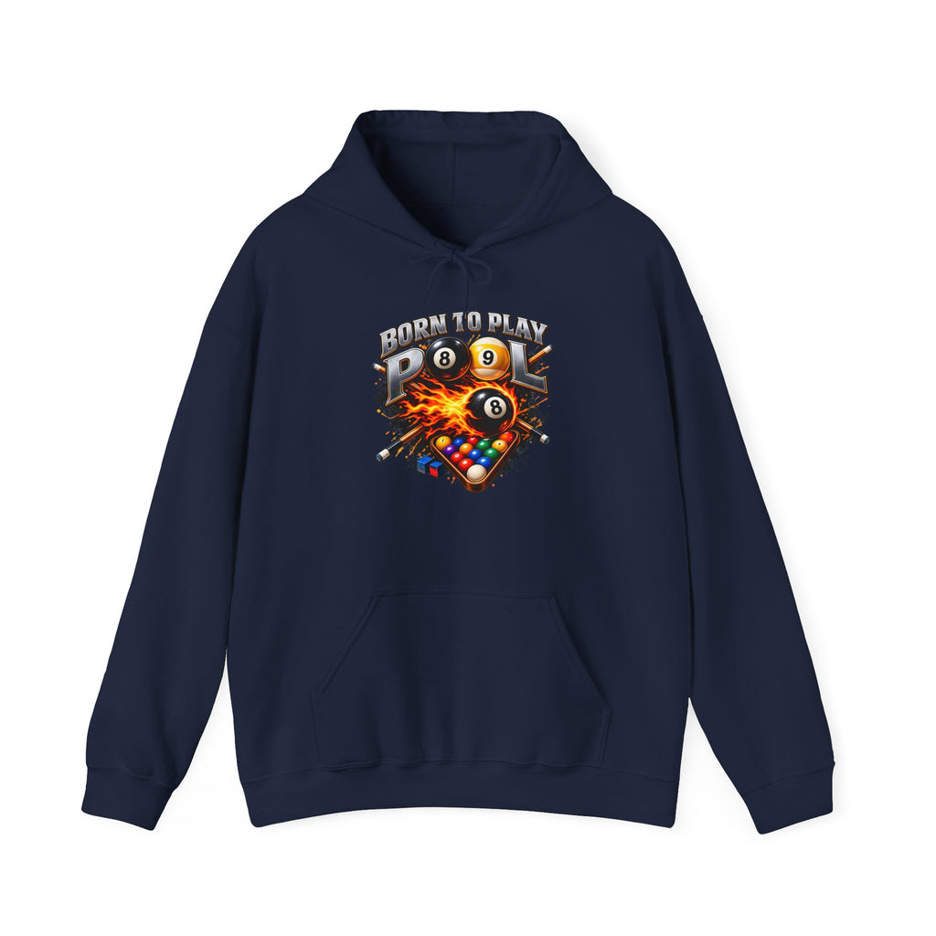 Born to Play Pool Hoodie, Flaming 8 Ball Billiards Sweatshirt | Spoiled Pet Luxe