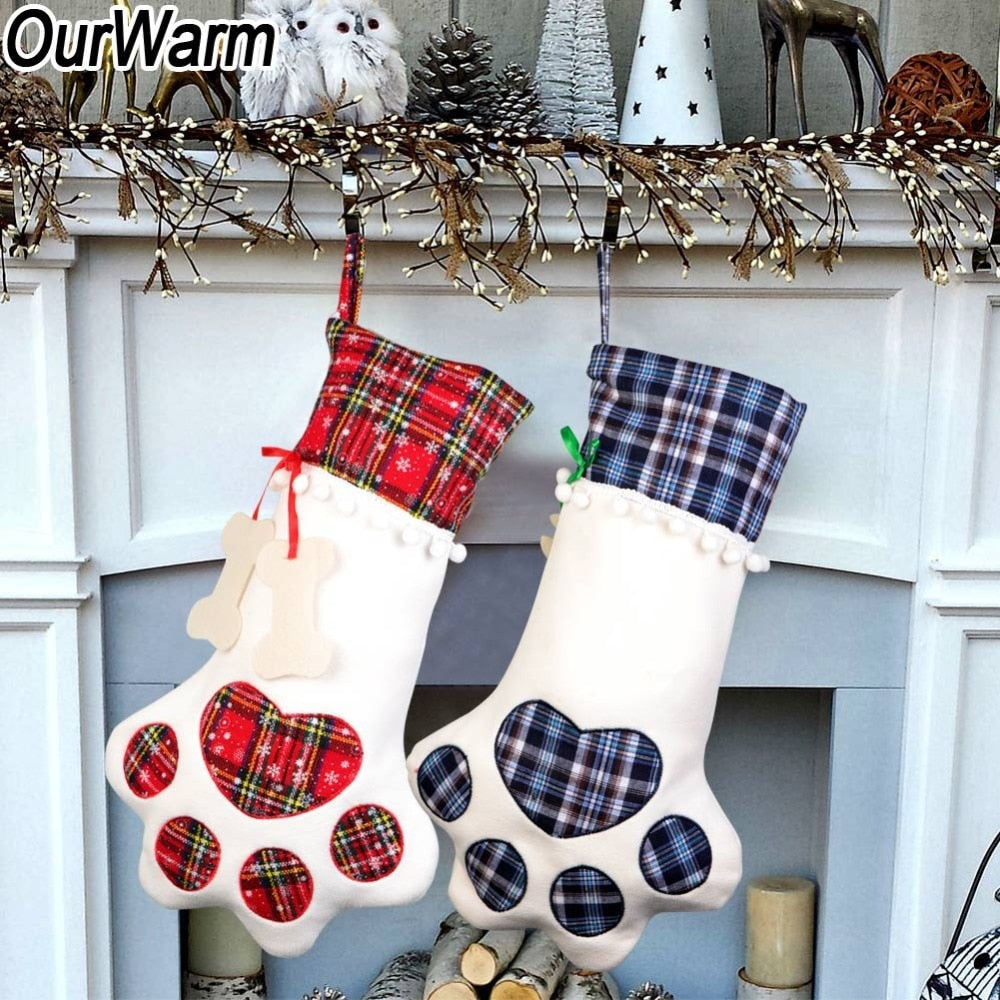 Plaid Pet Christmas Stocking for Dogs & Cats