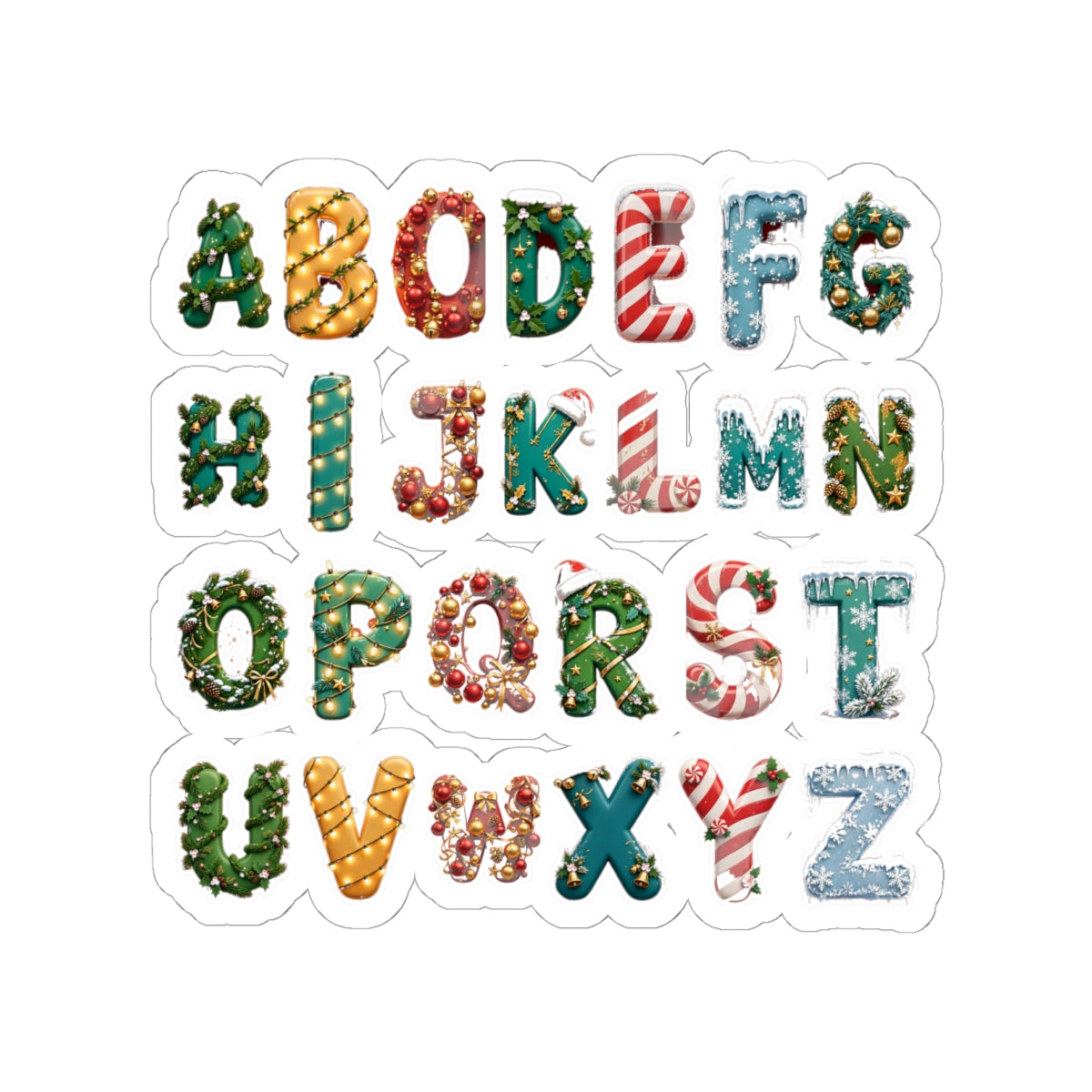 Christmas Alphabet Sticker Sheet