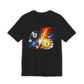 8 Ball vs 9 Ball Smash Tee, Fire and Lightning Billiards Shirt | Spoiled Pet Luxe