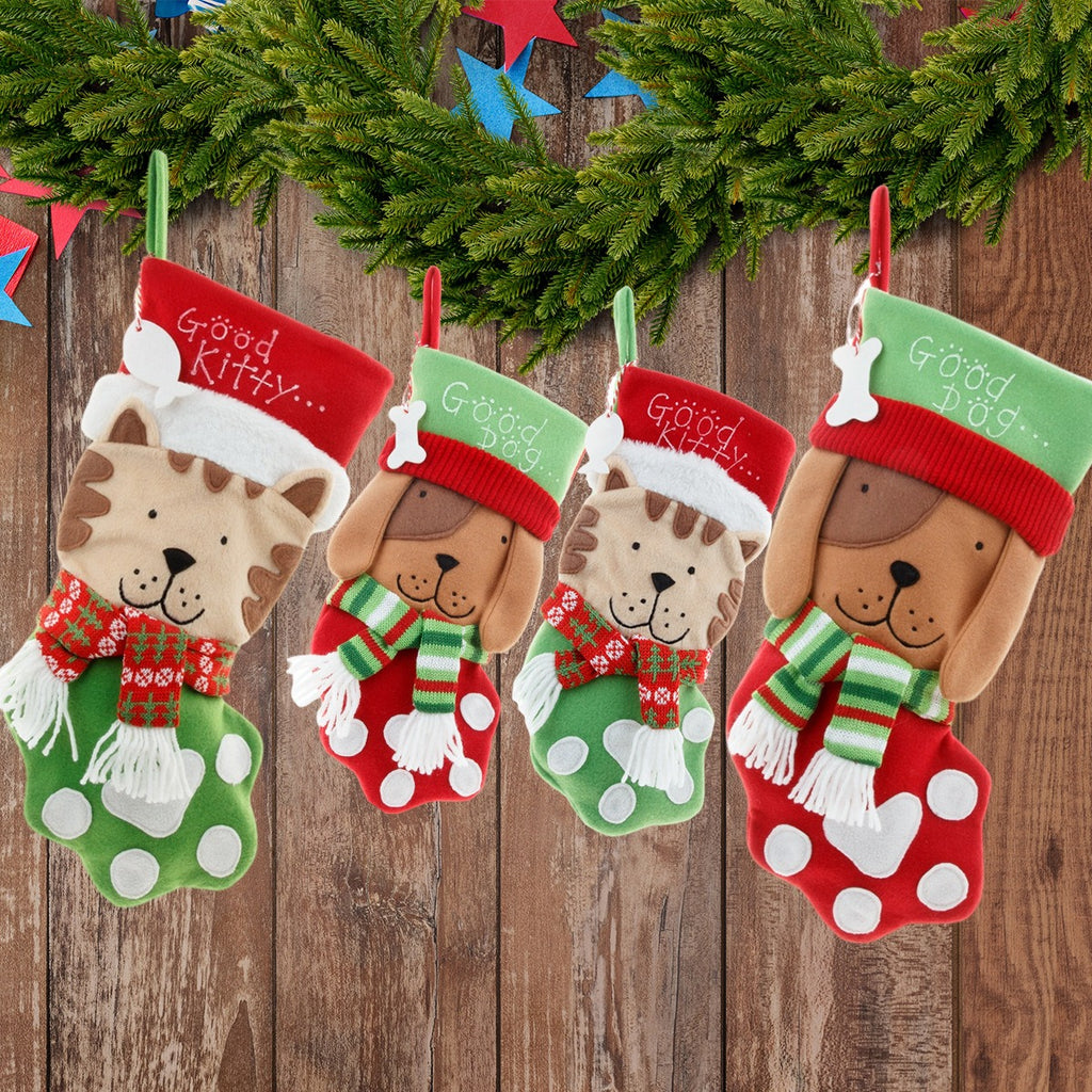 Cat Paw Christmas Stocking Gift Bag